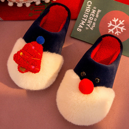 Pantuflas Navideñas con Santa Claus y Árbol de Navidad