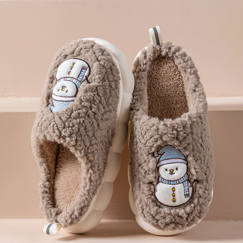 Pantuflas de Muñeco de Nieve para Invierno