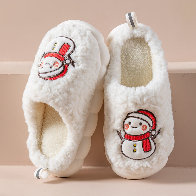 Pantuflas de Muñeco de Nieve para Invierno