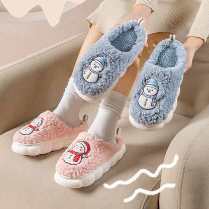 Pantuflas de Muñeco de Nieve para Invierno