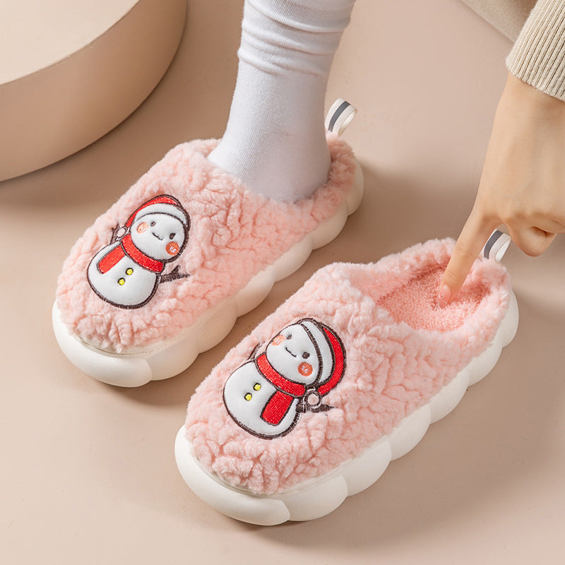 Pantuflas de Muñeco de Nieve para Invierno