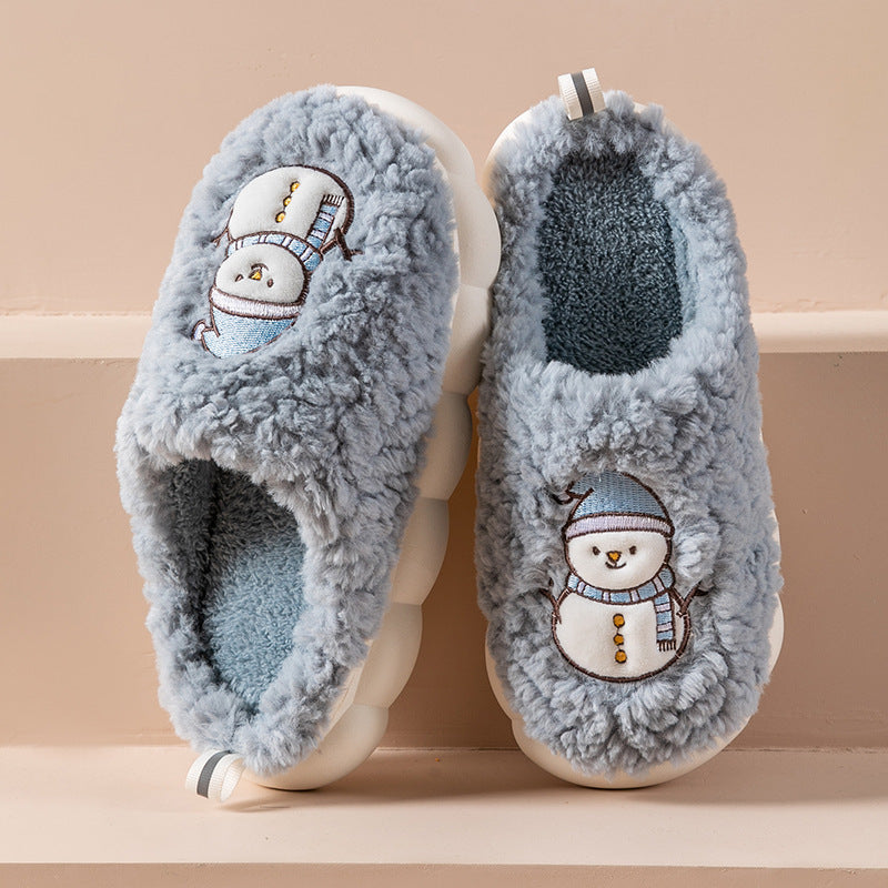 Pantuflas de Muñeco de Nieve para Invierno