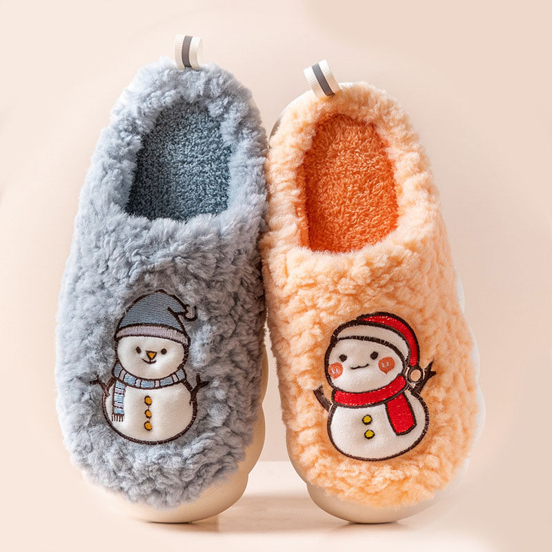 Pantuflas de Muñeco de Nieve para Invierno